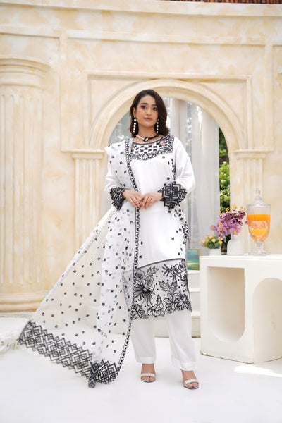 LYRA – Viscose Embroidered 3Pc Suit